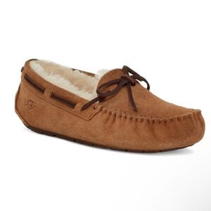 Ugg Australia tan camel Dakota lace up moccasin slippers size 10